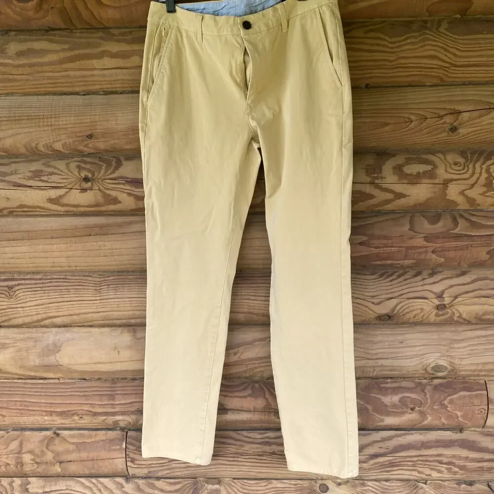 Bonobos Chino Pants Mens 32 x 32 Tan Slim Taper Stretch Twill Casual Preppy J19